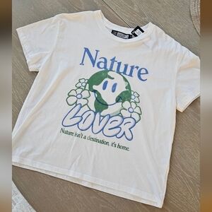 Nwt Nature Lover Womans T-Shirt - White and Blue